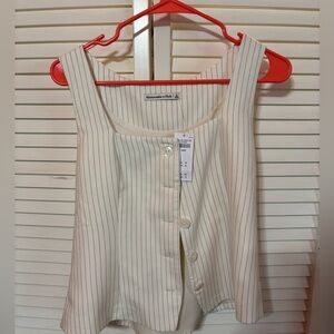 abercrombie striped blazer vest